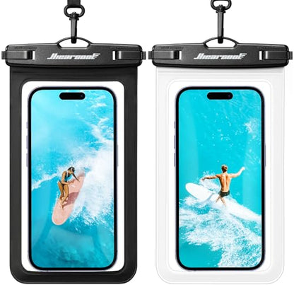 Hiearcool Waterproof Phone Pouch, Waterproof Phone Case, Black&Clear 2-Pack | Durable multilayer IPX8 protection; touchscreen access and fit up to 8.3 inches; cruise essentials 2026 for beach and pool - color: Black&Clear