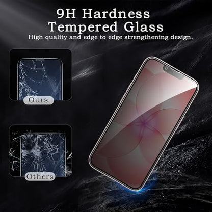 Privacy Screen Protector for iPhone 17e, Shatterproof Tempered Glass Accessories, Anti Spy Tempered Glass Film, Case Friendly Ultra Resistant 9H Hardness Anti-Glare HD Black -3 Pack
