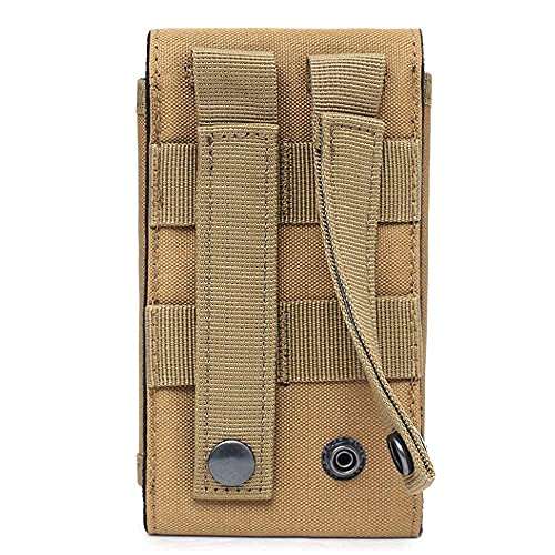 Universal Tactical Molle Phone Pouch Cellphone Holder | Mobile Holster Belt Smartphone Pouch for iPhone 17 Pro Max/Air/17 Pro/ iphone17/16 /15 /14 /13/12 Pro Max/iphone 16/15/14Plus - color: TAN