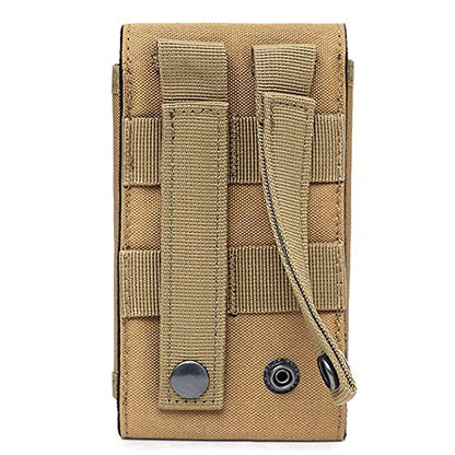 Universal Tactical Molle Phone Pouch Cellphone Holder | Mobile Holster Belt Smartphone Pouch for iPhone 17 Pro Max/Air/17 Pro/ iphone17/16 /15 /14 /13/12 Pro Max/iphone 16/15/14Plus - color: TAN