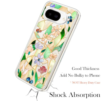 Unov for Pixel 10a Case, Clear with Design, Slim Fit Good Grip, Embossed Phone Case, Shockproof Protective Cover, Raised Camera Protection, Soft TPU, Stained Glass Flower - color: Stained Glass Flower