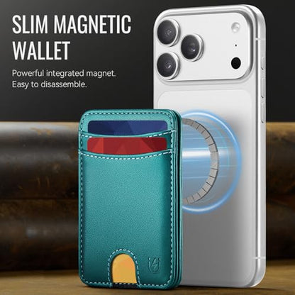for Magsafe Wallet Magnetic RFID Blocking Card Holders, Bluish Green - color: Bluish Green