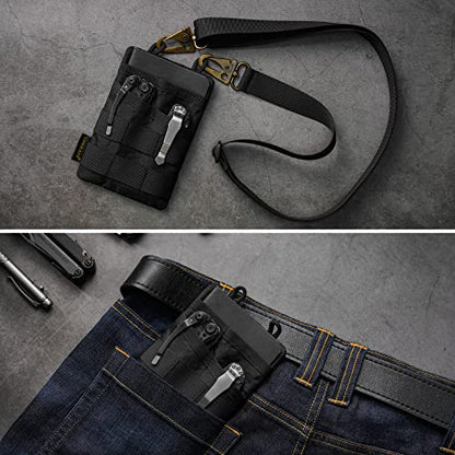 VIPERADE VE3 Tool Organizer, Nylon Tool Belt Loop with 4 Pockets EDC Pouch for Flashlight/Pocket Knife, Tactical Pen, Notebook (X-PAC-BK) - color: X-PAC-BK