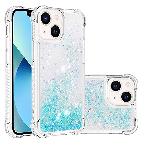 LEMAXELERS for Apple iPhone 13 Bling Glitter Liquid Case. YBL Star Blue | Cute Floating Quicksand Liquid Shockproof Protective, Sparkle Soft TPU for Women Girls Cover for iPhone 13 - color: Star-9, size: iPhone 13
