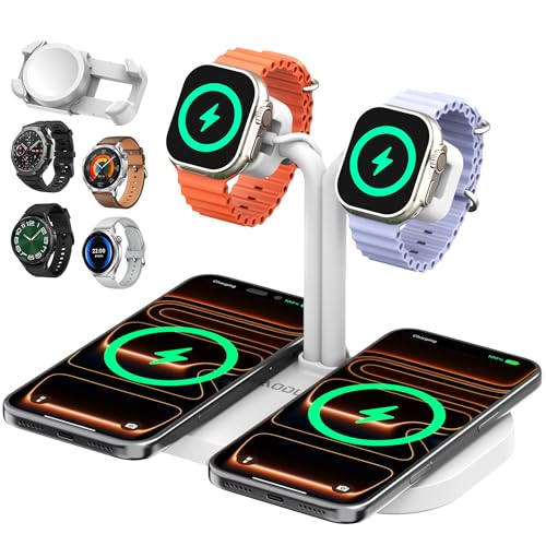 4 in 1 Dual Wireless Charging Dock and Watch Stand - color: A422SW-White