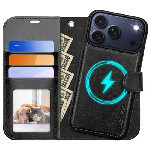 OCASE for iPhone 17 Pro Detachable Wallet Case with Card Holder, 2 in 1 PU Leather Flip Folio with RFID Blocking Stand Wrist Strap Shockproof Phone Cover 6.3 Inch 2025, Black - color: Black, size: iPhone 17 Pro