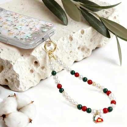 pcgaga Pearl Beaded Phone Charm, Phone Wrist Strap, Handmade Bracelet Straps, Anti-Lost Lanyard Wrist Chain for Airpods Women Girls Gift - color: House