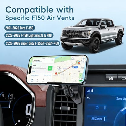Kaishengyuan Car Vent Wireless Charger Phone Mount for 2021-2026 Ford F-150 - size: Charging-Magnetic