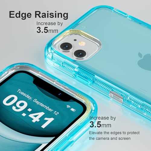Follaroma for iPhone 11 Case, Shockproof Protection, Crystal Blue | Heavy Duty Shockproof Protection Phone Cases, Anti-Drop, Military Grade Dual Layer Transparent Rugged Protective Cover, 6.1" - color: Blue, size: iPhone 11 6.1’