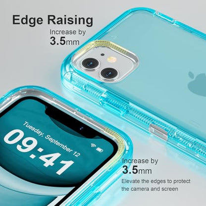 Follaroma for iPhone 11 Case, 6.1 inch, Crystal Blue | Heavy Duty Shockproof Protection Phone Cases, Anti-Drop, Military Grade Dual Layer Transparent Rugged Protective Cover - color: Blue, size: iPhone 11 6.1’