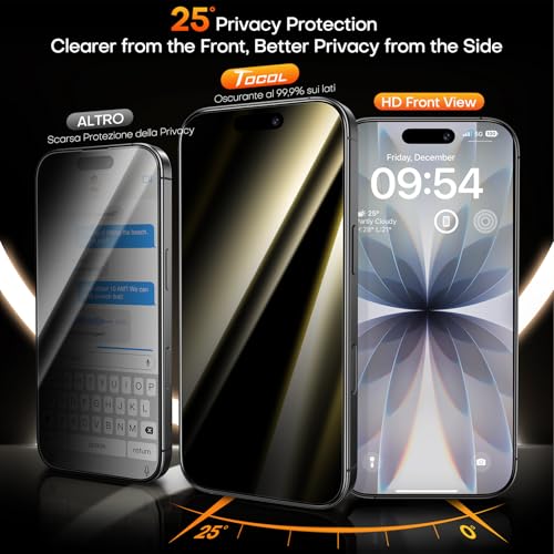 TOCOL for iPhone 17 Privacy Screen Protector - color: Privacy