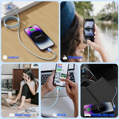 MTAKYI Bidirectional 90 Degree iPhone Charging Cable 6FT, 180°Rotating Angle Lightning Cable, High Speed Data Sync iPhone Lightning Charger Cable for Phone 14/13/12/11/Pro/Max/XS/XR/X/8/7/Plus/6S - color: Blue