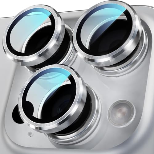 Camera Protector Metal Ring for iPhone 16 Pro/iPhone 16 Pro Max HD Tempered Glass Individual Lens Protective Cover, Silver - color: Silver