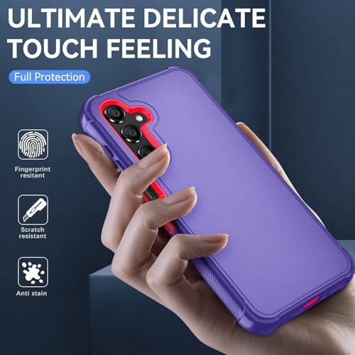 for Samsung Galaxy A16 5G Case : 3-Layer Shockproof Phone Cover with HD Screen Protector,Hybrid Protective Military-Grade Drop Protection for Galaxy A16 5G Phone Case(Violet/Pink) - color: Violet/Pink