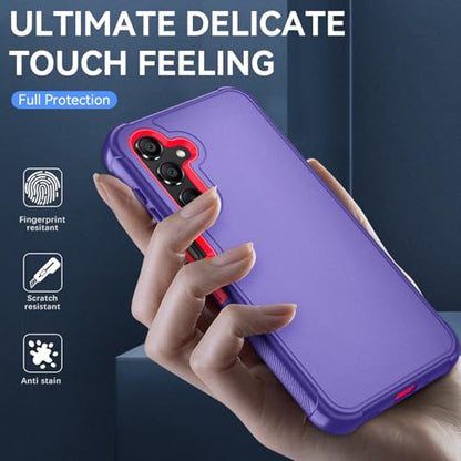for Samsung Galaxy A16 5G Case : 3-Layer Shockproof Phone Cover with HD Screen Protector,Hybrid Protective Military-Grade Drop Protection for Galaxy A16 5G Phone Case(Violet/Pink) - color: Violet/Pink