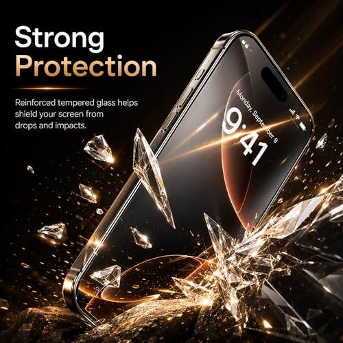 2 Pack Screen Protector for iPhone 15 Plus, 9H Tempered Glass, HD Clear, Anti-Scratch, Bubble-Free Easy Installation, Case Friendly
