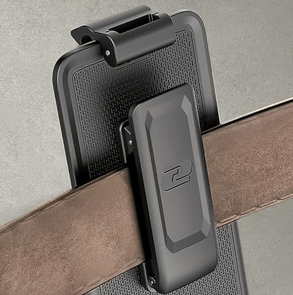 Encased Belt Case for iPhone 15 Pro (2023) Thin Armor Slim Cover with Rotating Phone Holster Clip - Black - size: iPhone 15 Pro