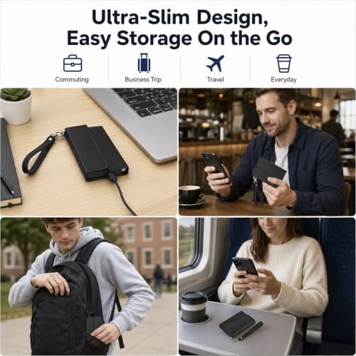 Power Bank Case for Anker Nano 5000mAh Magnetic Wireless Charging Battery - color: Black, size: 4.05*2.75*0.39inch