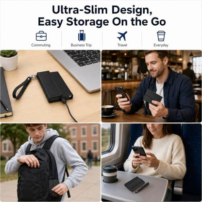 Power Bank Case for Anker 622/621/Nano 5000mAh Wireless Charging Battery - color: Black, size: 4.13*2.75*0.51inch