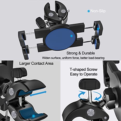 Stroller Tablet Holder for Baby - Tablet Mount Handlebar Clamp for Scooter, Wheelchair, Gym Bicycle, Workout Equipment, Tripod for iPad Pro Air Mini, Galaxy Tabs, Z Fold, Fire, iPhone, 4.7-13" Devices