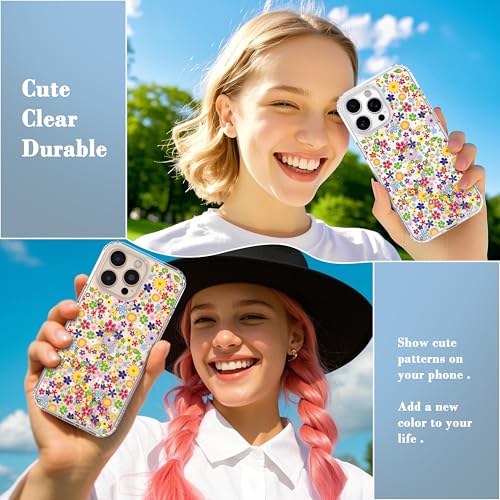 IAIYOXI Clear Case for iPhone 16 Pro, [Crystal Clear Military-Grade Drop Protection], Non-Yellowing, Slim Lightweight Transparent TPU Bumper Phone Case Cover Design - Numerous Flowers - color: Numerous Flowers, size: iPhone 16 Pro