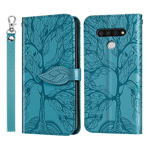 LG Stylo 6 Wallet Case with Card Holder/Slot,PU Leather Flip Folio Shell [Magnetic Closure][Wrist Strap][Kickstand] Shockproof Cover Fit LG Stylo 6(6.8''),Turquoise - color: Turquoise, size: LG Stylo 6