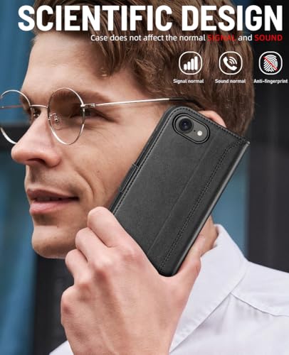 OCASE for iPhone 17e/iPhone 16e Wallet Case, Card Holder, Retro Graphite | RFID Blocking, Kickstand, Magnetic Closure, PU Leather Flip Folio, Shockproof TPU Shell, Protective Phone Cover (6.1") - color: Retro Graphite