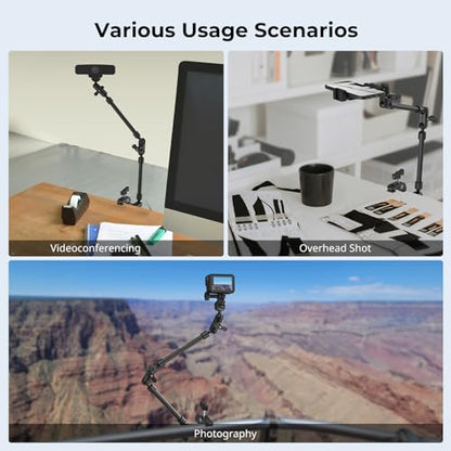 SMALLRIG 22" Magic Arm Clamp, Overhead Phone Mount Holder Stand, Camera Arm - style: Double Ball Joints