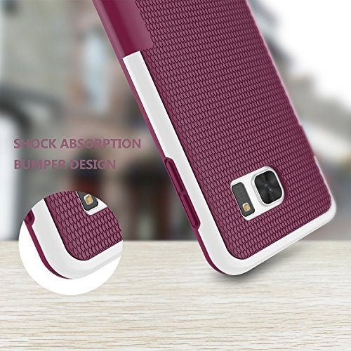 Jeylly Galaxy S7 Case, [3 Color] Slim Hybrid Impact Rugged Soft TPU & Hard PC Bumper Shockproof Protective Anti-Slip Case Cover Shell for Samsung Galaxy S7 S VII G930 GS7 - Wine | [3 Color] Slim Hybrid Impact Rugged Soft TPU&Hard PC Bumper Shockproof Prot