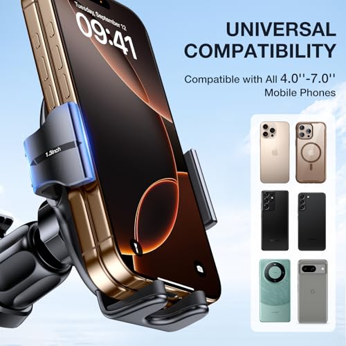 miracase Upgraded-2nd Generation Universal Phone Holders for Your Car, Hands Free Air Vent Car Phone Holder Mount Compatible with iPhone 16/15/14/13/12/11 Series and All Phones - style: Navy Blue