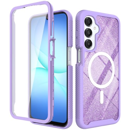 Magnetic for Samsung Galaxy A17 /A16/A26 Case with Built-in Screen Protector [Compatible with MagSafe] [360 Full Body Protection] Heavy Duty Shockproof Rugged Phone Case cover for A 17/A16/A26 ,Purple - color: Purple