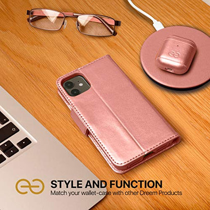 Dreem Fibonacci 2-in-1 Wallet Case for Apple iPhone 8 Plus & 7 Plus - Luxury Vegan Leather, Magnetic Detachable Shockproof Phone Case, RFID Card Protection, 2-Way Flip Stand - Rose - color: Rose, size: iPhone 8 Plus & 7 Plus