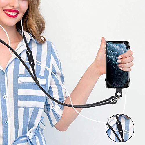 Universal Phone Lanyard Holder and Ring Grip, Silicone Cell Phone Lanyard Neck Strap and Phone Ring Holder Stand Compatible with Most Smartphones