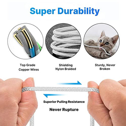 iPhone Charger [Apple MFi Certified] 2Pack 10FT Long Lightning Cable Fast Charging Nylon Braided USB Cable iPhone Charger Cord Compatible with iPhone 14 13 12 11 Pro Max XR XS X 8 7 6 Plus SE, iPad - color: White
