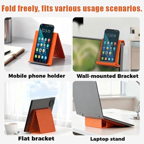 Flexible Silicone Phone Stand with Aluminum,Adjustable Foldable Silicone Phone Stand, Portable Multi-Angle Anti-Slip Holder for Phones, Tablets, Rollable Design for Home or Office (Black)