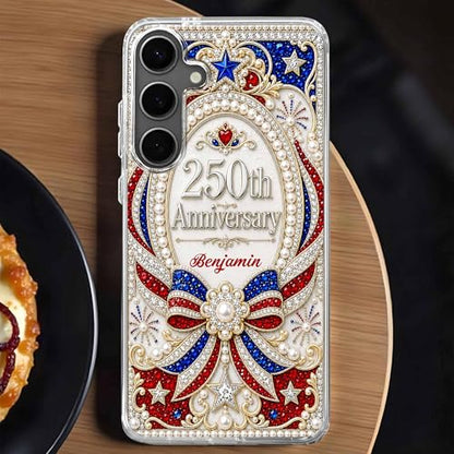 USA 250th Anniversary, Personalized Clear Phone Case, Gift for Patriots