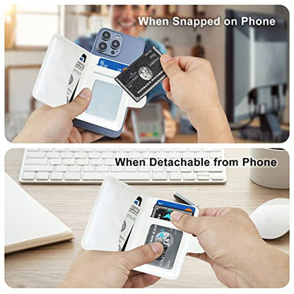Bocasal for MagSafe Card Wallet for iPhone, White - color: White