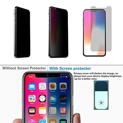 McgojoHi[2 Pack Privacy Screen Protector for iPhone 15 Pro Max 6.7-inch [Anti-Spy] Tempered Glass Film,Touch Sensitive/Anti Scratch/Fingerprint/Easy Install Bubble Free - color: iPhone 15 Pro Max