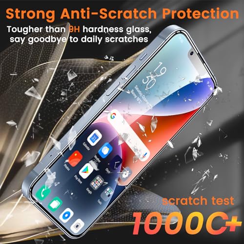 Lesakit 3+3 Pack Privacy Screen Protector for iPhone 14 6.1-Inch with 3 Pack Camera Lens Protector, Anti Spy Tempered Glass Film 9H Hardness Bubble Free Case Friendly - size: iPhone 14