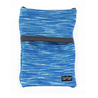 Sprigs Wrist Wallet Running Wristband Pocket for Keys Cards Cash ID Phone - color: Blue Melange
