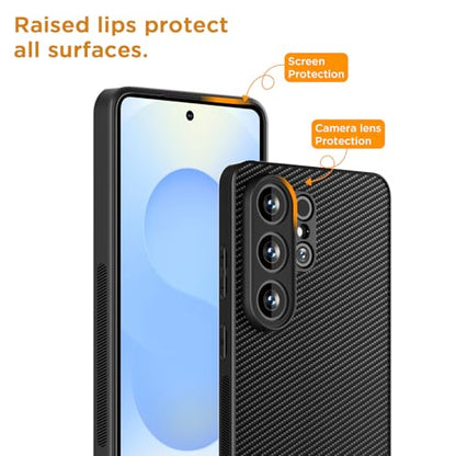 AICase for Samsung Galaxy S26 Ultra Case, Carbon Fiber Design Thin Slim Fit Shockproof Hybrid Hard PC Soft TPU Bumper Drop Protection Lightweight Aramid Fiber Protective Cover - color: Carbon Fiber, size: S26 ULTRA
