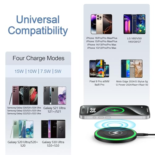 Fast Wireless Phone Charger for Motorola Razr 2024/Edge 2024/G Power 2025/