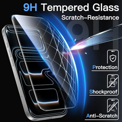JETech Screen Protector for iPhone 17 Pro Max, 3-Pack | 9H Tempered Glass, HD Clear, Anti-Scratch Protection, Easy Installation Tool - size: iPhone 17 Pro Max