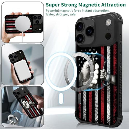 case for iPhone 17 Pro Max,Compatible with Magsafe,All-Round Protection Shockproof Anti-Scratches TPU Case Cover-Fishing American Flag - color: Fishing American flag, size: IPhone 17 Pro Max