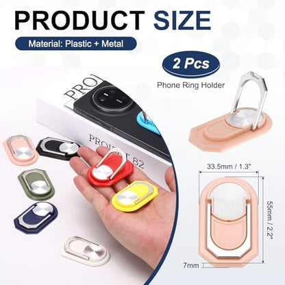 PATIKIL 2PCS Phone Ring Holder, Cellphone Ring Holder Finger Grip Stand 360 Rotation with Adhesive Backing Kickstand for Back of Phone Tablet Car Mount, Pink - color: Pink