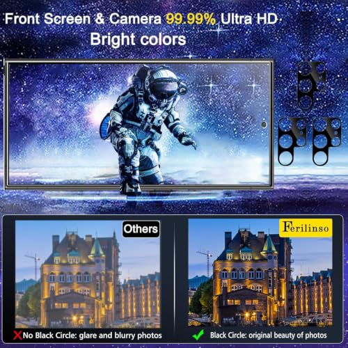 Ferilinso Screen Protector for Samsung Galaxy S24 Ultra, Tempered Glass - size: Samsung Galaxy S24 Ultra 6.8 INCH