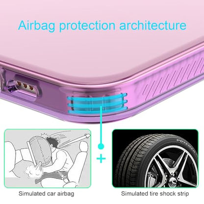 Phone Case for iPhone 12 Pro Clear, [Crystal Clear][Non-Yellowing] Slim Shockproof Reinforced Drop Protective Flexible TPU Back Cover Phone Case for iPhone 12 Pro Protective Case(Purple) - color: Purple