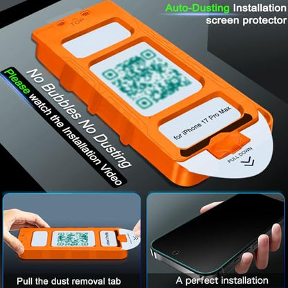 IMBZBK 3Pack Privacy Screen Protector for iPhone 17 Pro Max, Tempered Glass - color: 17 Pro Max-Black
