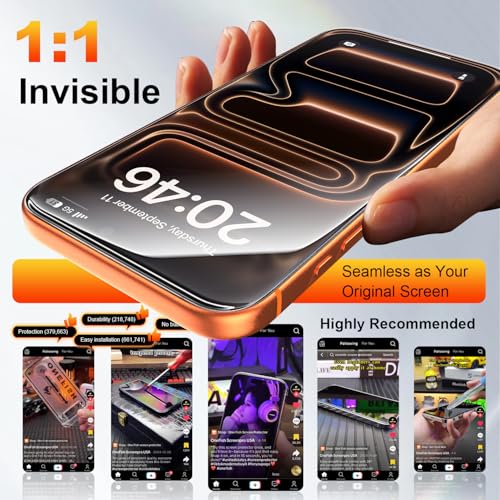 OneFish for iPhone 17 Pro Max Screen Protector 6.9 inch HD Clear - size: iPhone 17ProMax