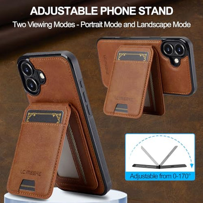 L3 2 in 1 Detachable Leather Wallet and Phone Cases Compatible with iPhone 17 Case with Card Holder RFID Blocking, Compatible with Magsafe Charging 6.3 Kickstand (Brown, IP 17) - color: Brown, size: 6.3 inches